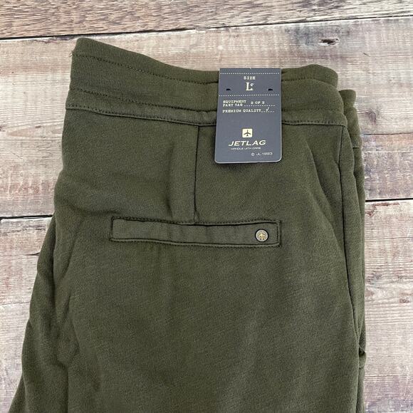 NEW Jet Lag Pants Men's L Zip Off 100% Cotton Relaxed Travel Outdoor Olive Green - Picture 1 of 13